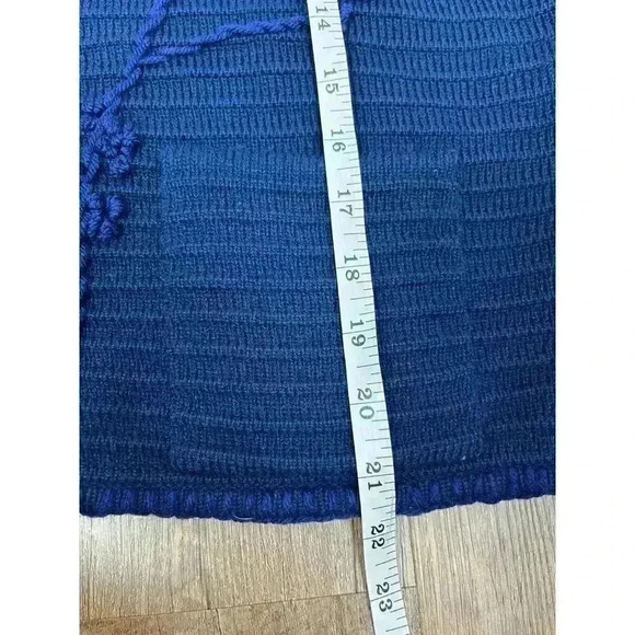 Vtg Tally-Ho Cardigan Jacket Embroidered Floral Navy Blue Knitted Women's M - Picture 12 of 14